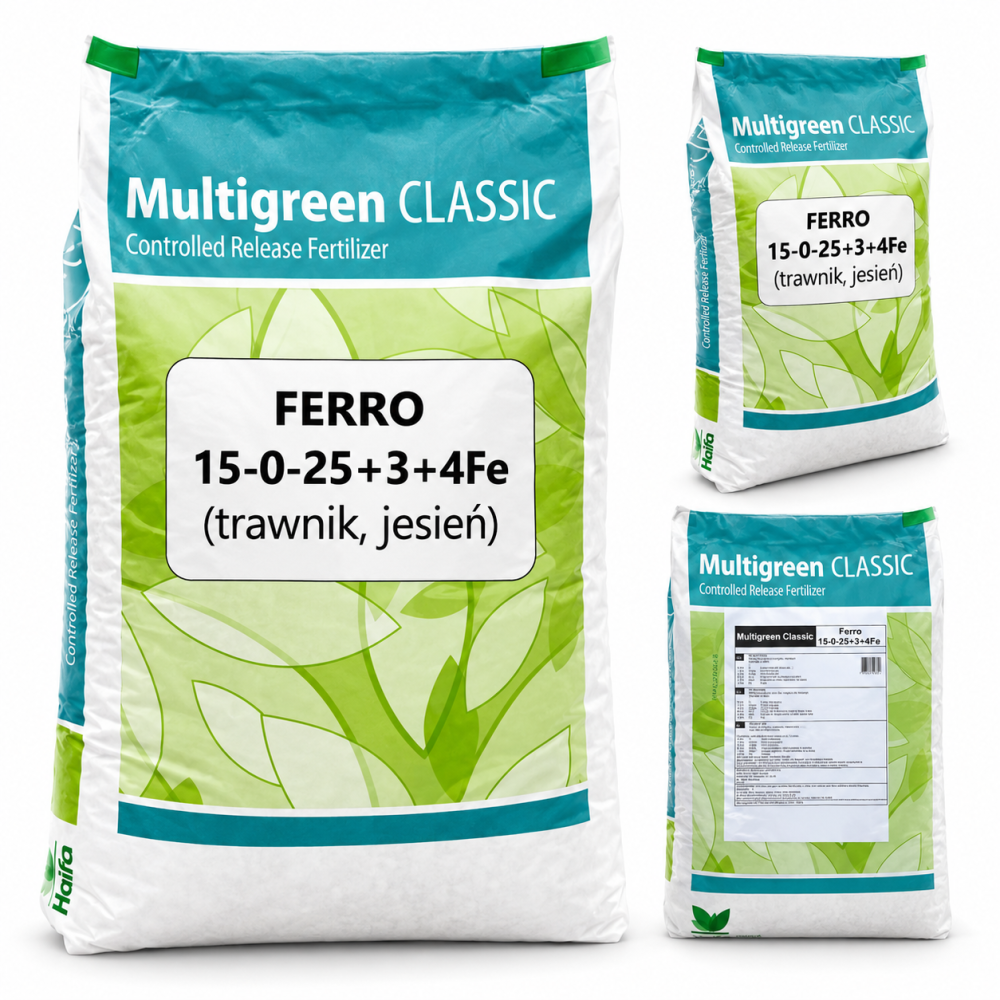 Haifa Multigreen Classic Ferro 15-0-25+3MgO+4Fe 25 kg – nawóz jesienny do trawnika