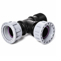 Trójnik Swivel F-F-M 1″ Tavlit – dwie nakrętki obrotowe i gwint zewnętrzny