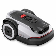 Roborock RockNeo Q105 – widok z przodu pod kątem, czerwony przycisk STOP na pokrywie