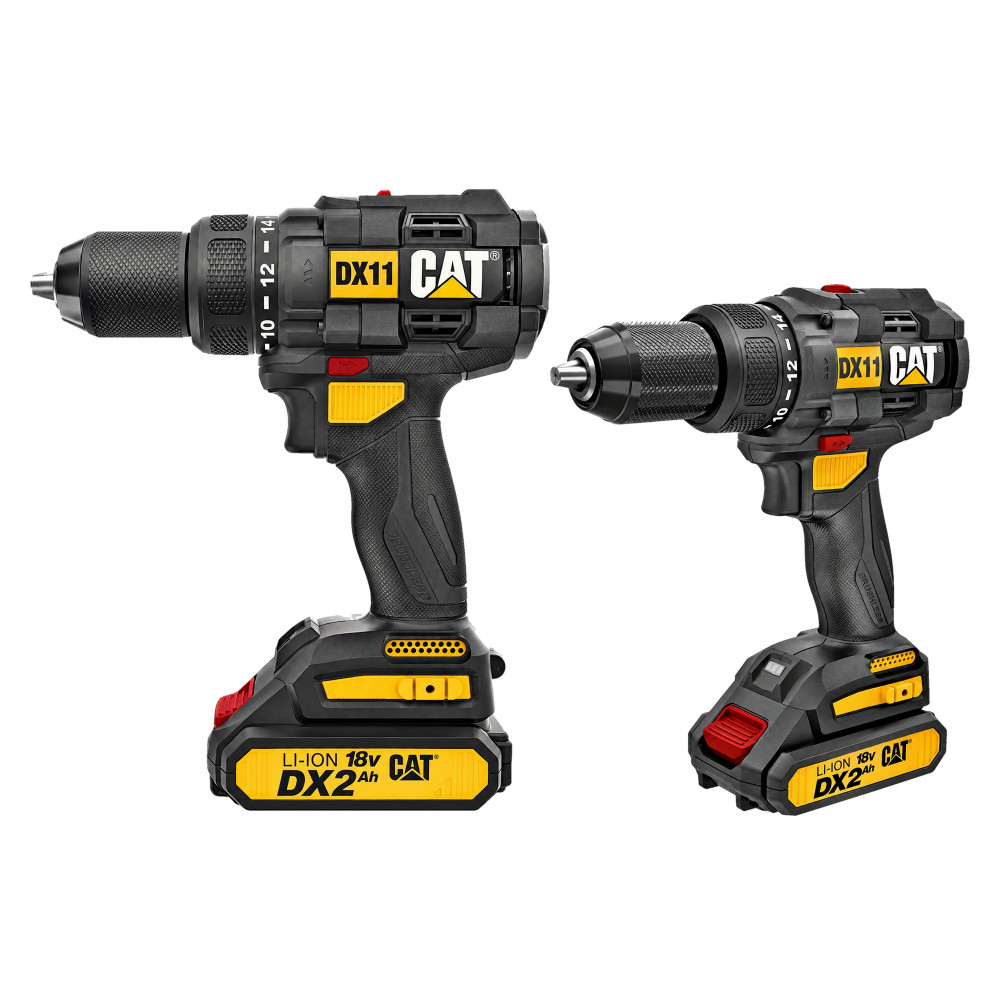 Wiertarko-wkrętarka akumulatorowa CAT DX11 18V 65 Nm | Zestaw 2 × 2,0 Ah