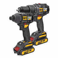 Zestaw CAT DX12K – wkrętarka udarowa DX71 i wiertarko-wkrętarka DX12 z akumulatorami