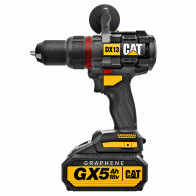 Udarowa wiertarko-wkrętarka CAT DX13 z rękojeścią boczną i akumulatorem GXB5