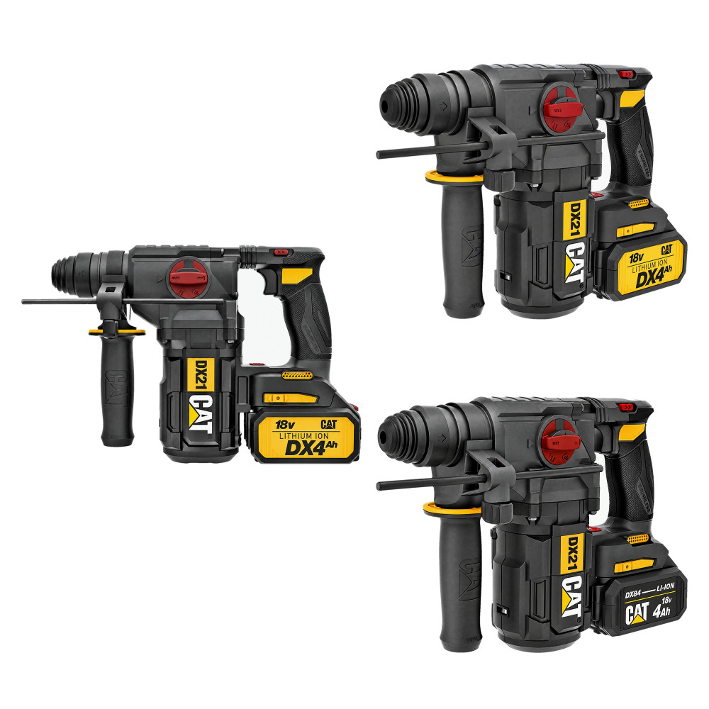 Młotowiertarka akumulatorowa CAT DX21 SDS-plus 18V 2,2 J | Zestaw 2 × 4,0 Ah