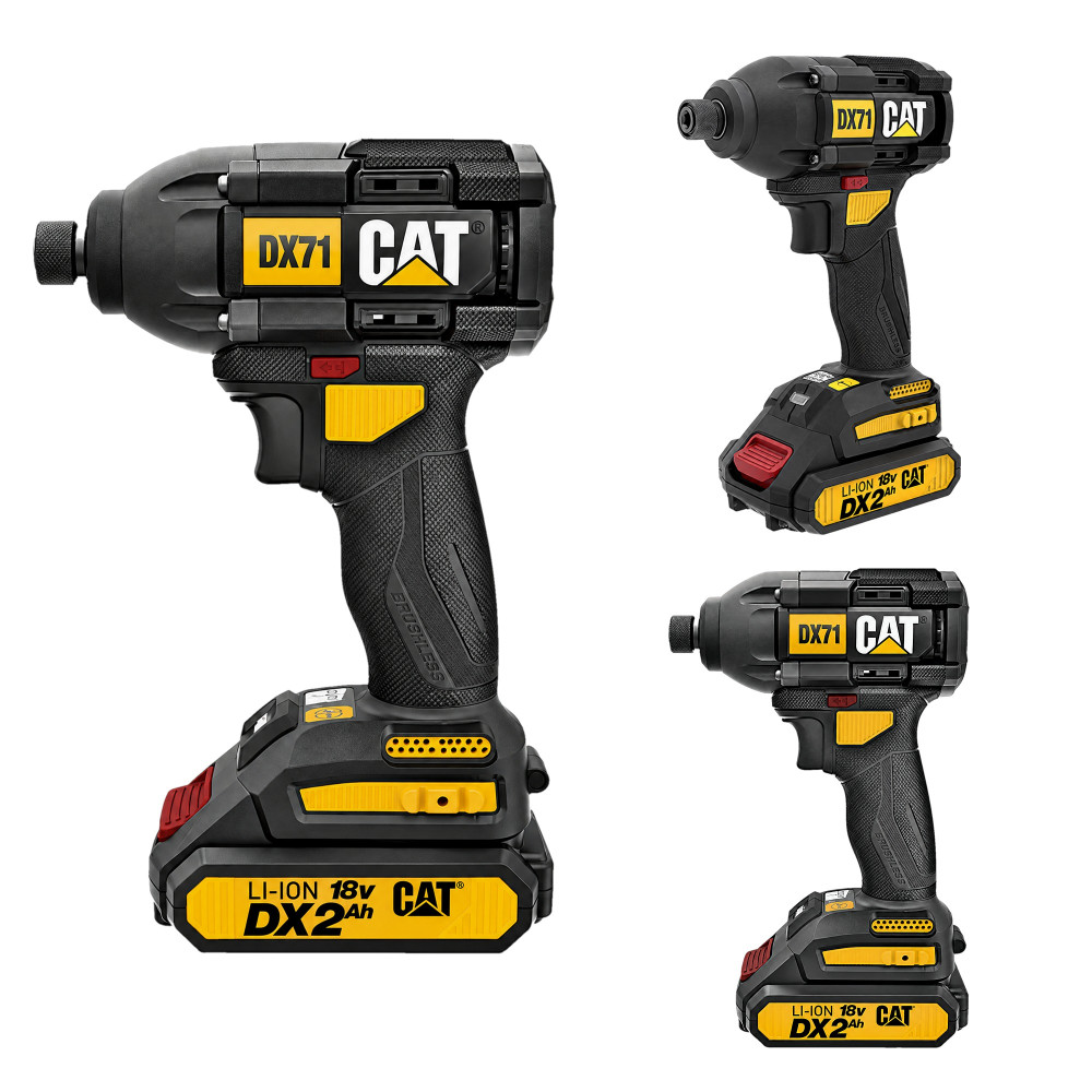 Wkrętarka udarowa akumulatorowa CAT DX71 18V 215 Nm 1/4″ | Zestaw 2 × 2,0 Ah