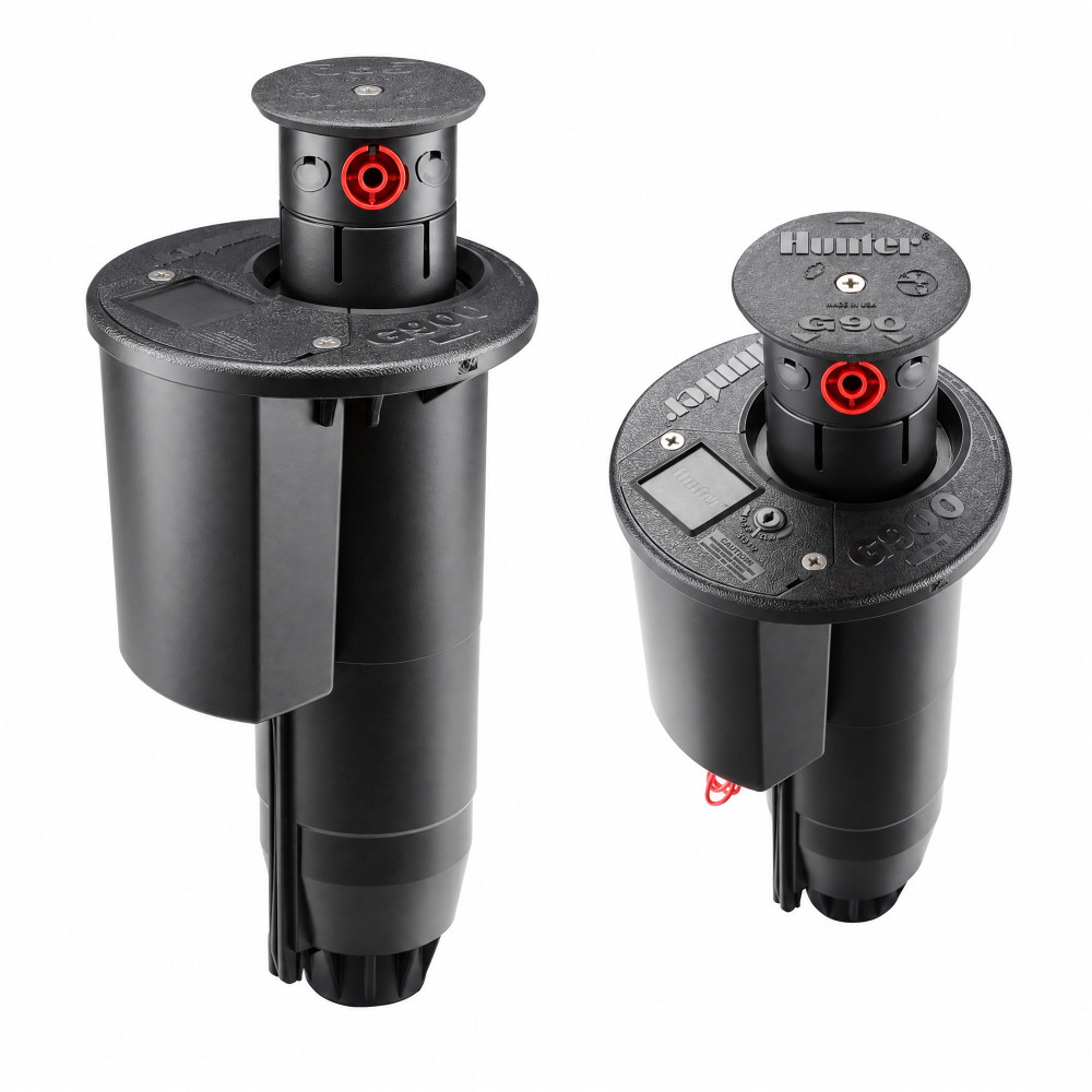 Hunter G-990-E-53-P8-S – pełnoobrotowy zraszacz golfowy – widok z boku i z góry