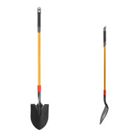 Szpadel ostry CAT J10-200, długi trzonek 150 cm, łyżka okrągła