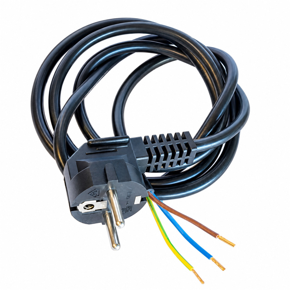 Kabel zasilający 1,5 m – wtyczka z uziemieniem i odizolowane żyły do listwy zaciskowej