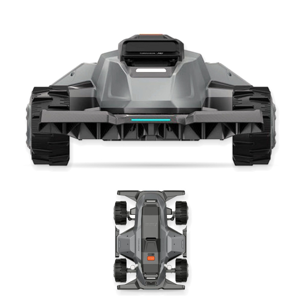 TerraMow X AWD – robot koszący do 6000 m²: widok od czoła i z góry