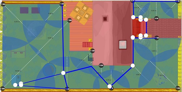 Plan rur i połączeń zraszaczy w MyGarden