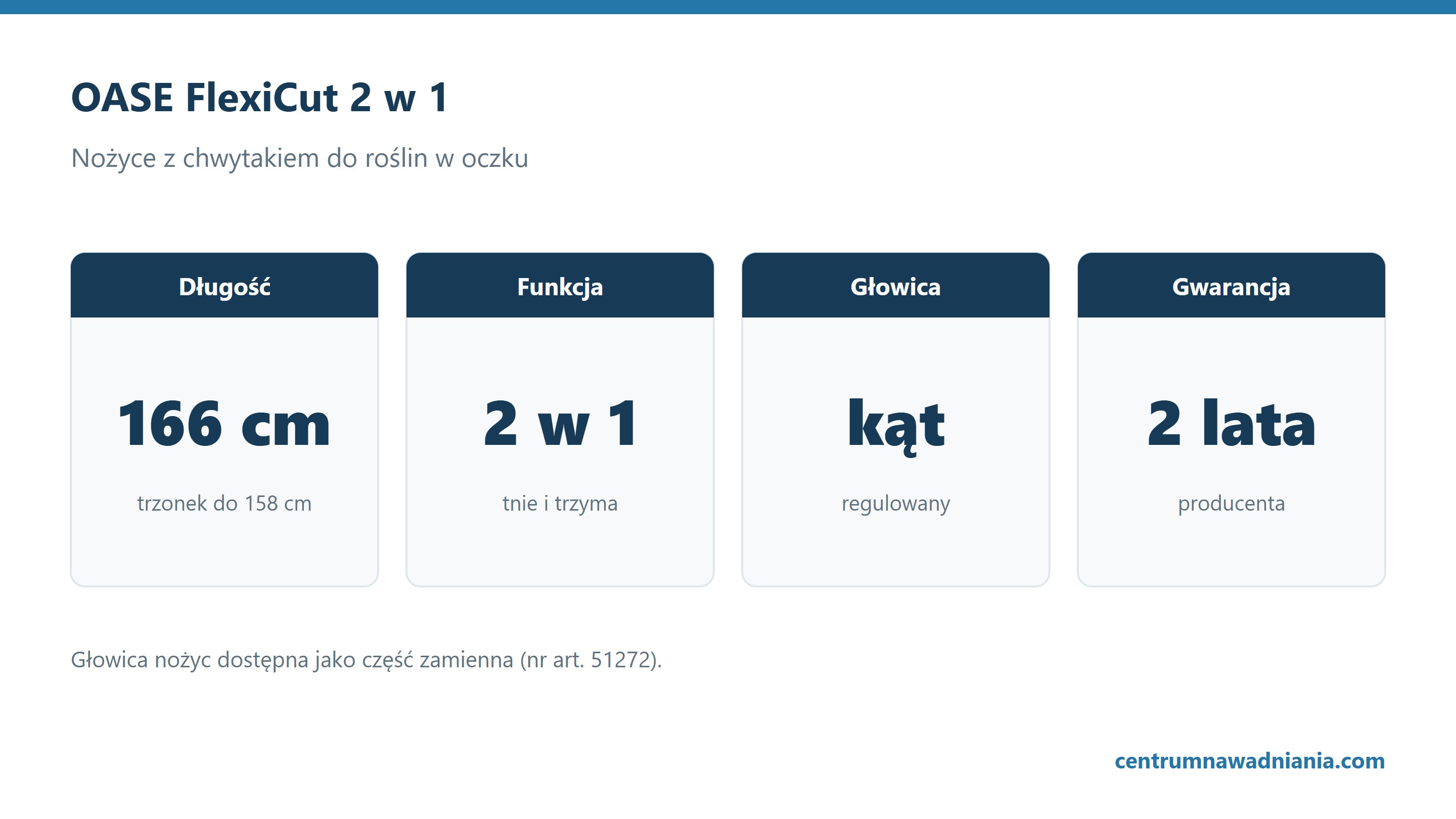 OASE FlexiCut 2 w 1: Długość 166 cm, Funkcja 2 w 1, Głowica kąt, Gwarancja 2 lata
